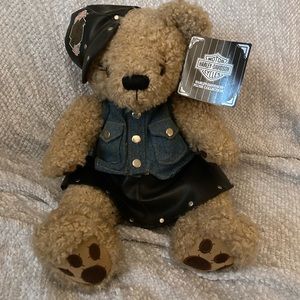 Harley Davidson teddy bear leather biker Sissy Bar NWT